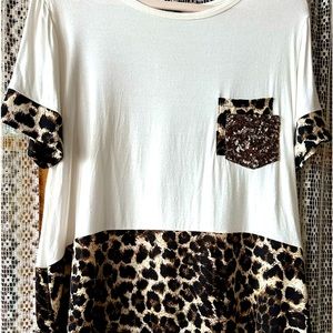 Hemish Leopard detail blouse